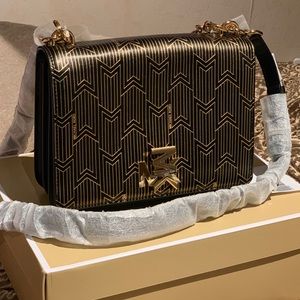 Michael kors Mott Black/Gold Leather shoulder bag